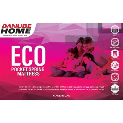 Eco Pocket Spring Medium Firm Single Mattress - 90x190x25 cm - With 5-Year Warranty